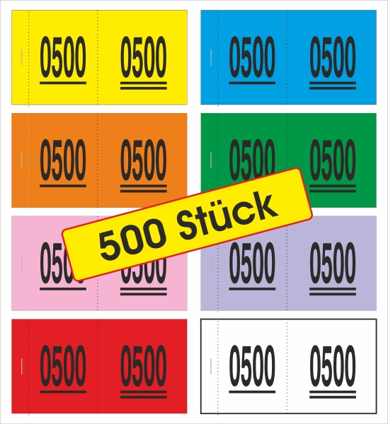 500 Doppelnummern "neutral" Nr. 0001-0500